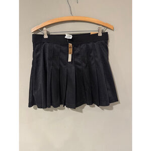 PINK Victorias Secret Pleated Tennis Skort‎ Large Black Athleisure Skirt Mesh